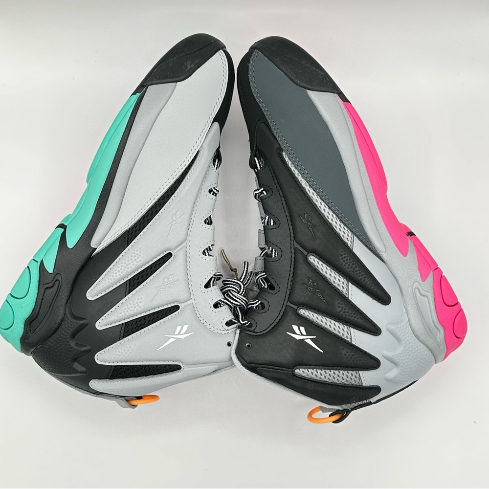 Men’s Reebok Blast Alamo US 8 Black Gray Blue Green Retro Basketball Lifestyle - Picture 6 of 12